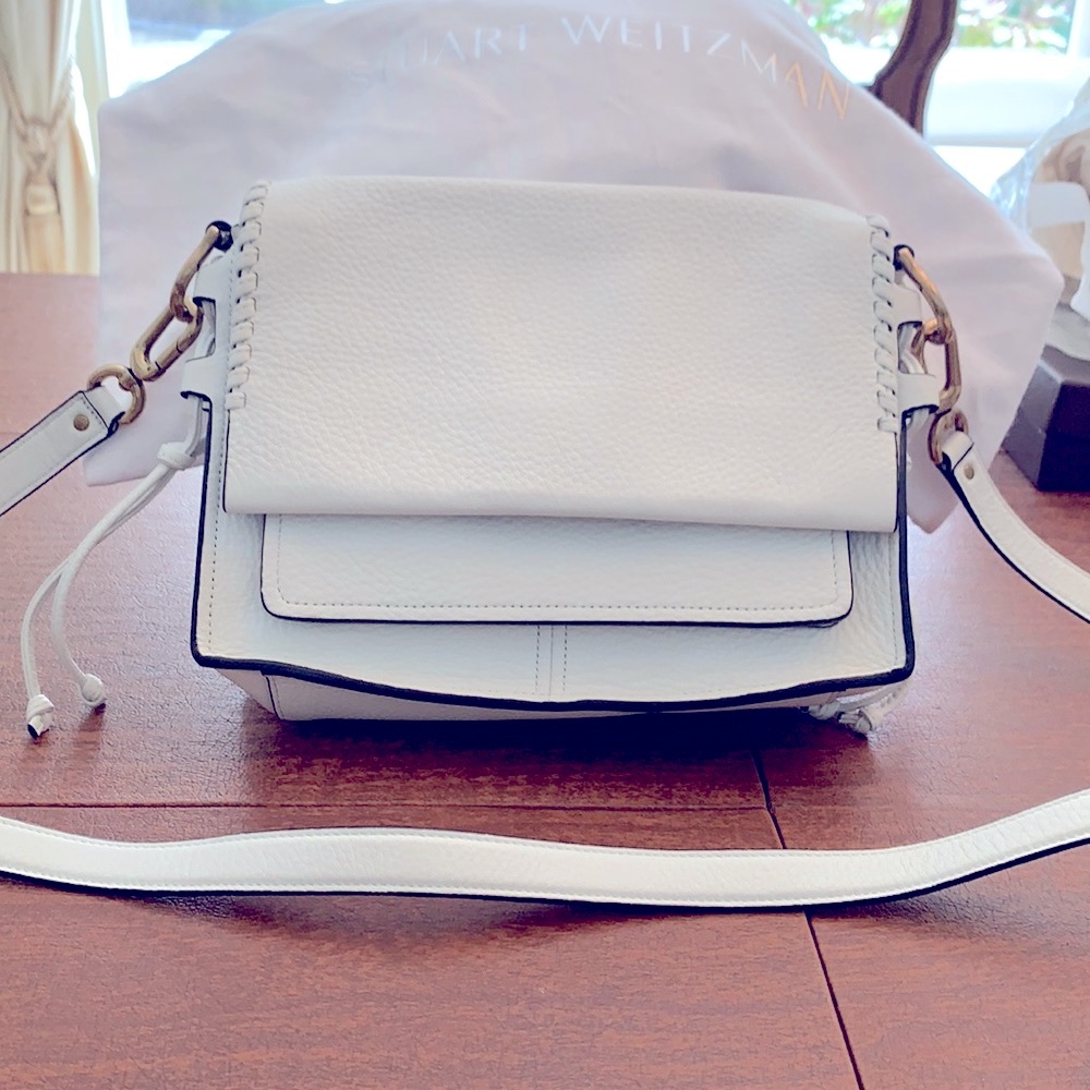 Stewart Weizmann White Leather Bag